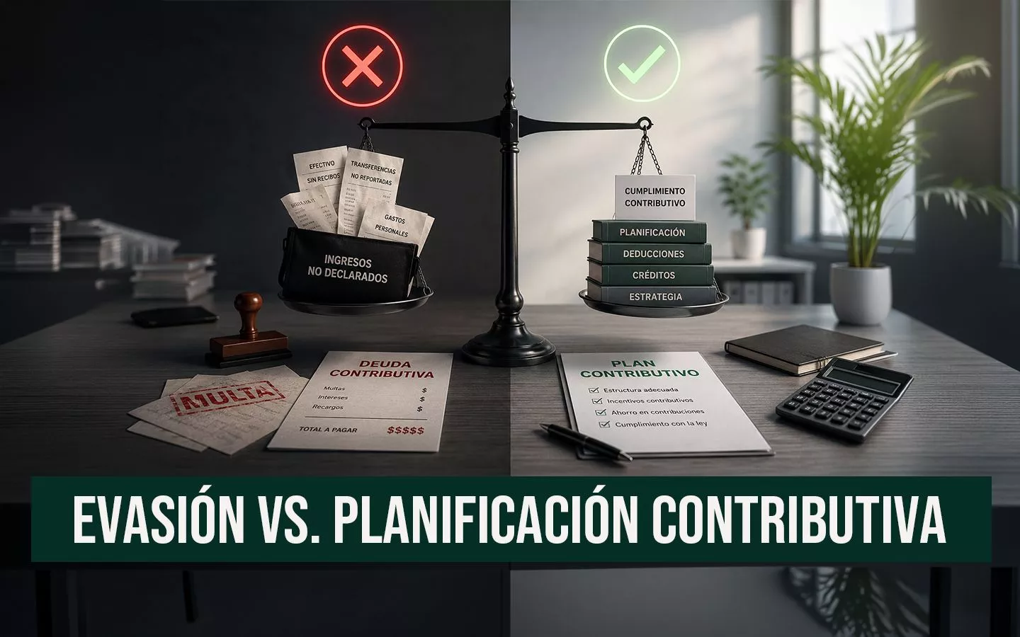 Evasión fiscal vs planificación contributiva: diferencias entre fraude tributario y estrategias de ahorro legal en impuestos.